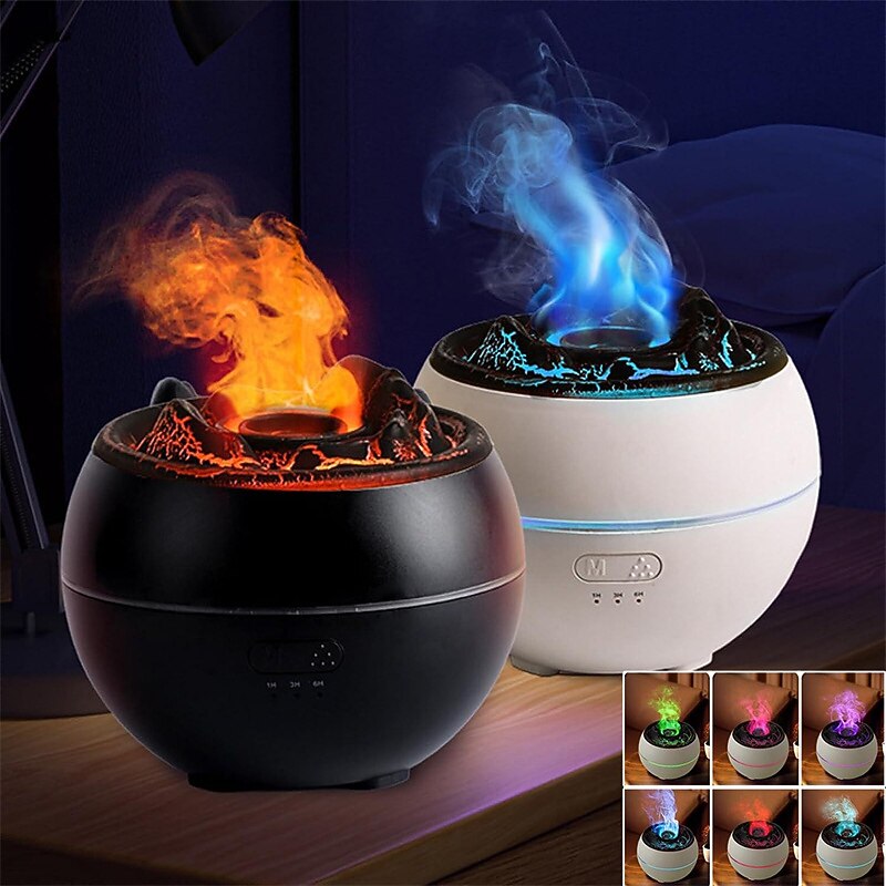 1 PCS Essential Oil Diffusers Large Room 360ml Flame Aromatherapy Diffuser for Home Bedroom for Run 24 Hours and Auto Off Big Humidifier Ultrasonic 7 Colors LED Night Light4