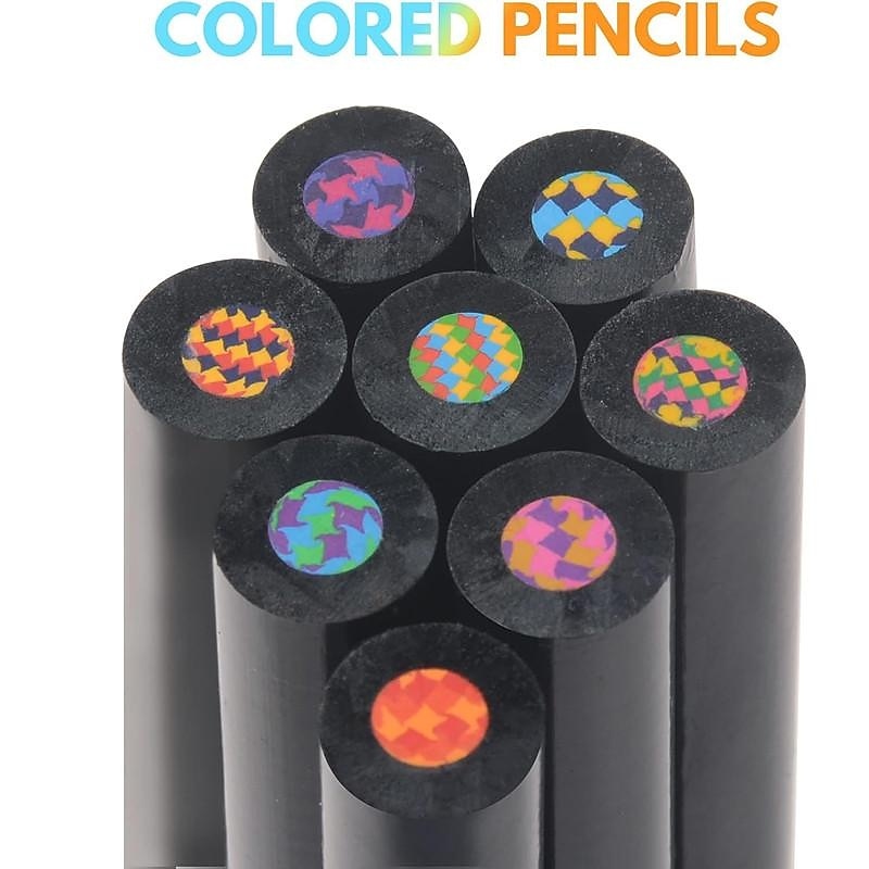 8 PCS Rainbow Pencils Colouring Pencils for Mixed Core Coloured Pencils Wooden Assorted Colours Colouring Pencils For Drawing Stationery, Coloring, Sketching2