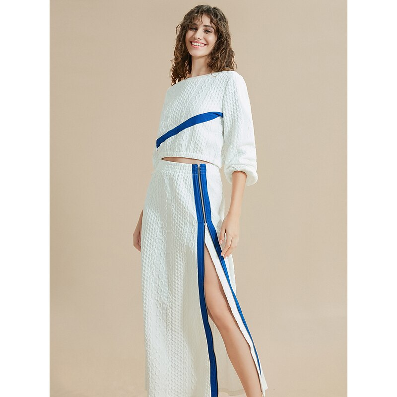 Color Block Round Neck Casual Set4