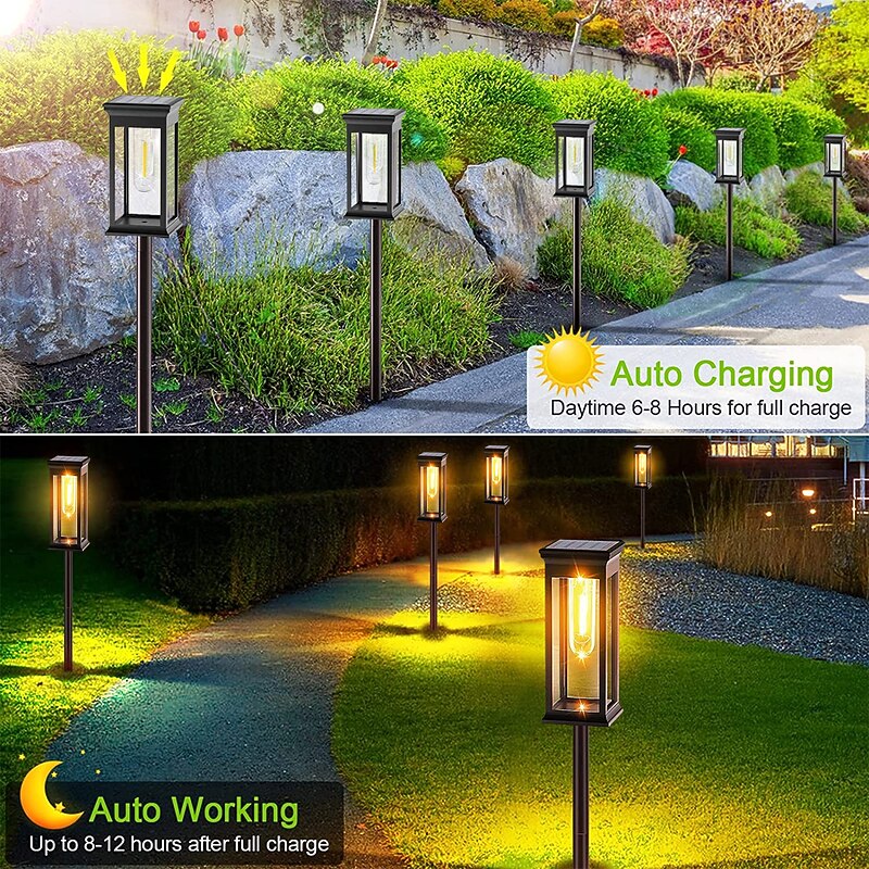 LED Pathway Lights Outdoor Solar Street Light Waterproof IP65 Solar Garden Decorative Light Landscape Lighting for Yard Lawn Patio Walkway2