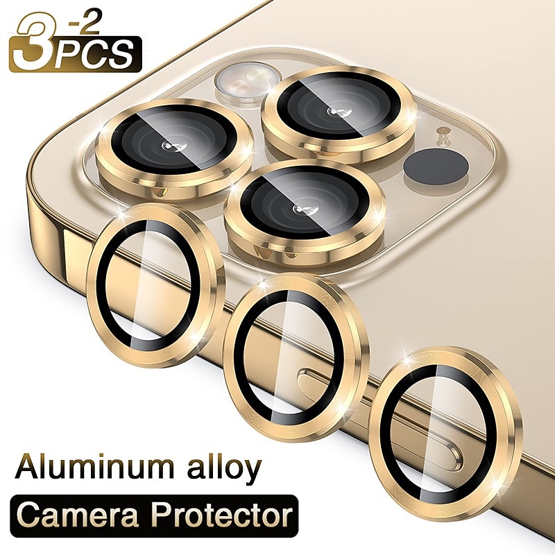 3 Sets 2 Sets Camera Lens Protector For Apple iPhone 16 iPhone 15 14 Pro Max Titanium Alloy 9H Hardness High Definition Explosion Proof Scratch Proof