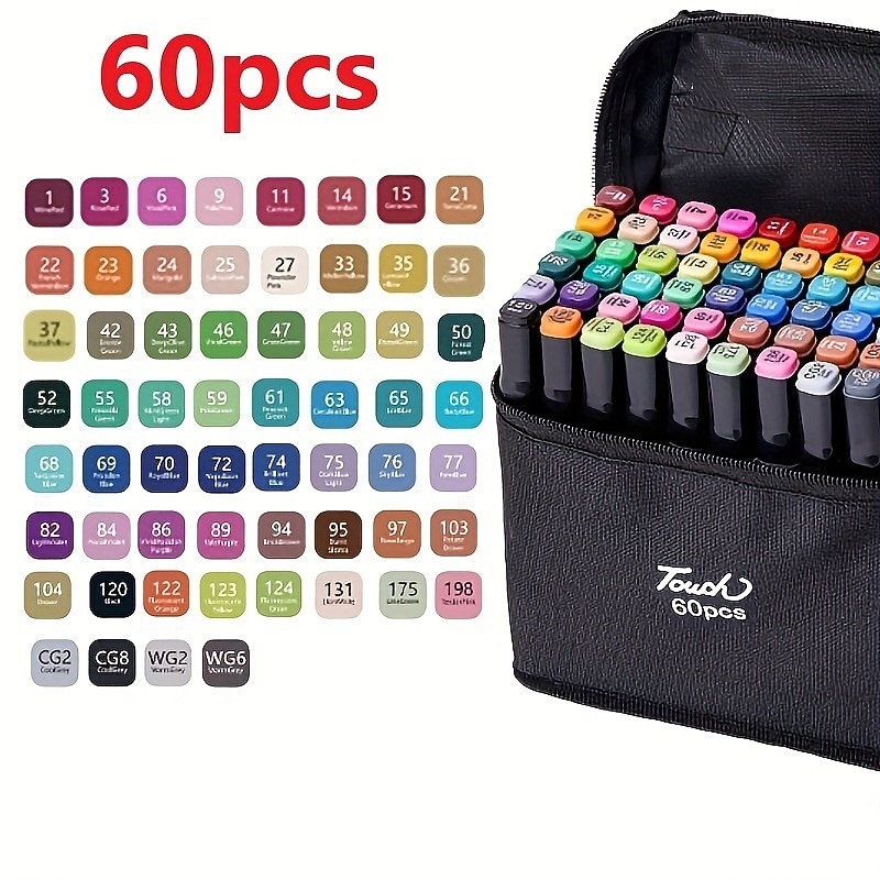12pcs-262pcs Color Art Markers Double-ended Sketch Markers Set For Drawing Comics Design HalloweenThanksgiving And Christmas Gift3