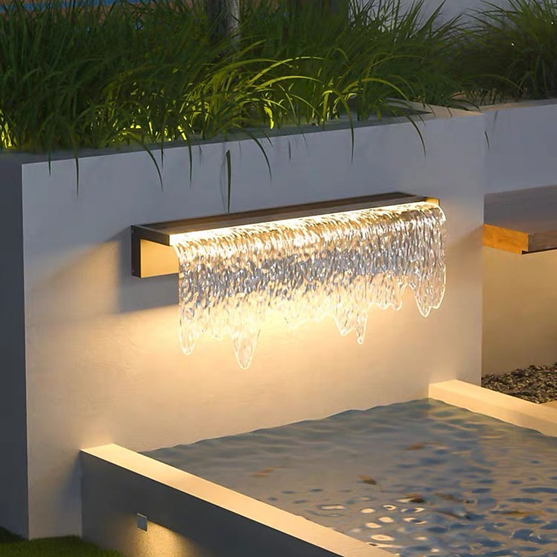 LED Wall Sconce Lighting Fixture IP65 Waterproof Rustproof Aluminum Glass Lantern Wall Lamp Lantern Courtyard Garden Balcony Villa Decorative Lights 110-240V
