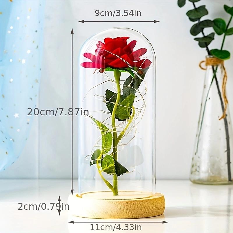 Eternal Rose LED Light: Add a Romantic Glow to Your Home with a Foil Flower Table Lamp - Perfect for Room Decor, Wedding Favors, Valentines Day Gift, Girlfriend Night Lights!3