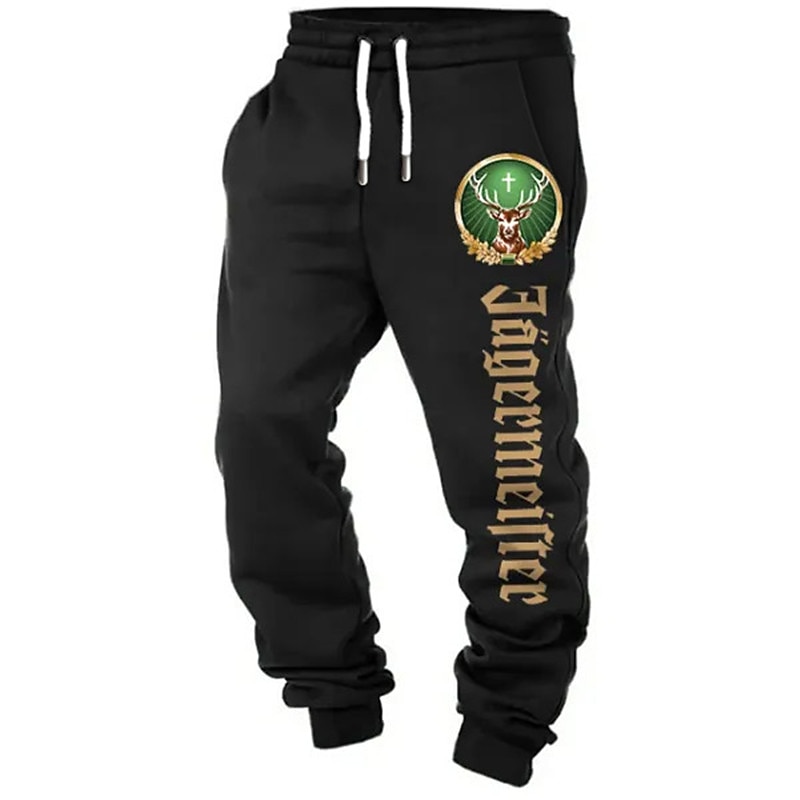 Letter Casual Men's 3D Print Sweatpants Joggers Pants Trousers Outdoor Street Casual Daily Polyester Black White Navy Blue S M L Mid Waist Elasticity Pants