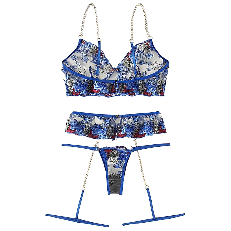 Women's Print Sexy Garters & Suspenders Sexy Bodies Nightwear - Jacquard Sexy Lingerie Set Home Outfits3