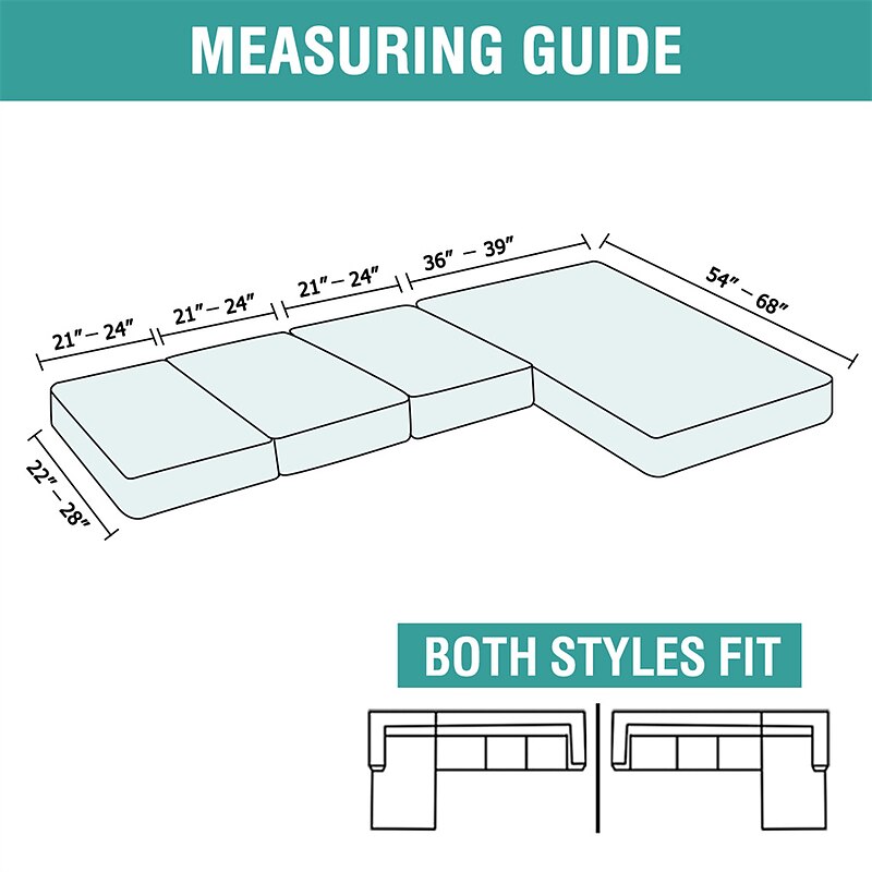 Sectional Couch Covers Stretch Anti-Slip L Shape Sofa Slipcovers, Separate Sofa Seat Cushion Covers Chaise Cover for Both Left/Right Sectional Couch  2/3 Seater and Chaise Cover3