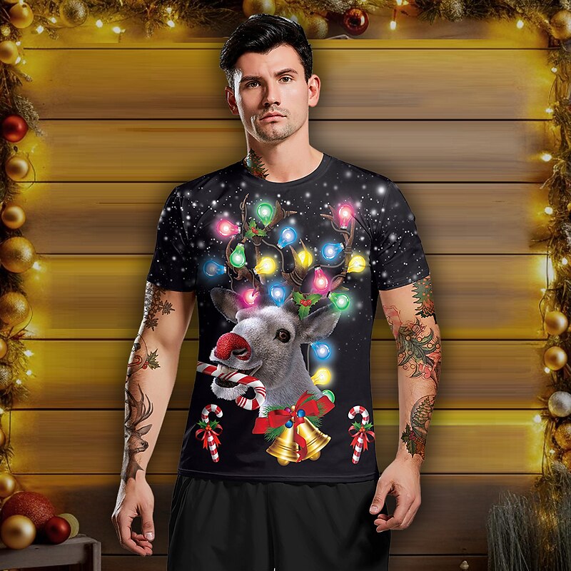 Christmas T-shirt Cartoon Manga Print Graphic T-shirt For Men's Women's Unisex Adults' 3D Print 100% Polyester Party Festival4