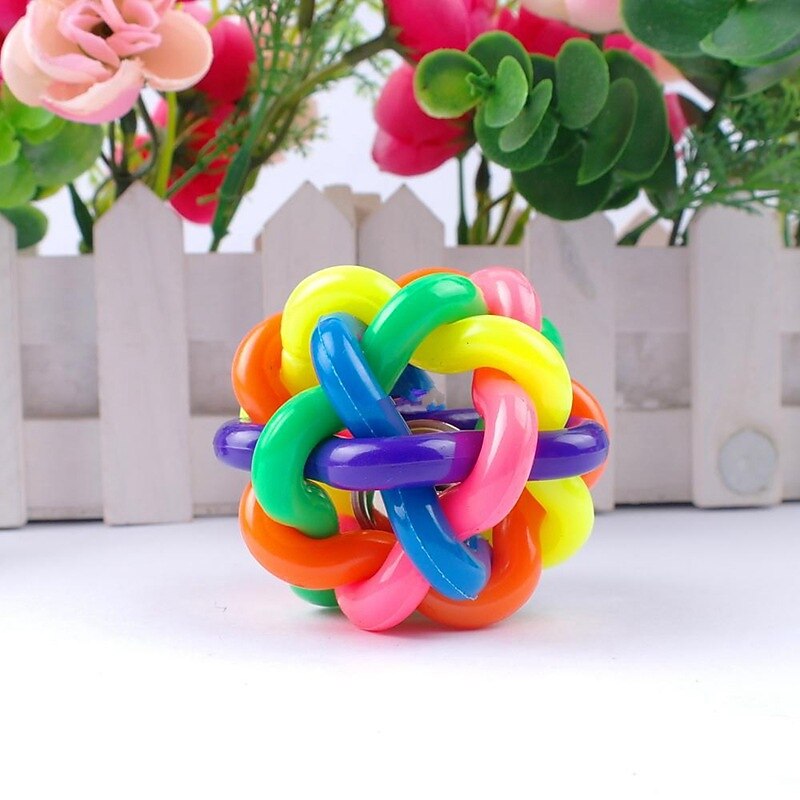 Pet Supplies Dog Toys Dog Toys Colorful Balls Pet Sound Toys Rainbow Colored Bell Balls4