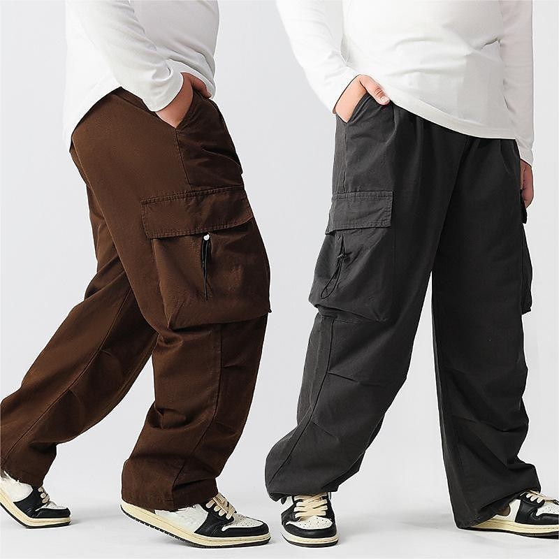 Kids Boys Pants Trousers Pocket Solid Color Comfort Pants School Cool Daily Carbon black Brown Mid Waist