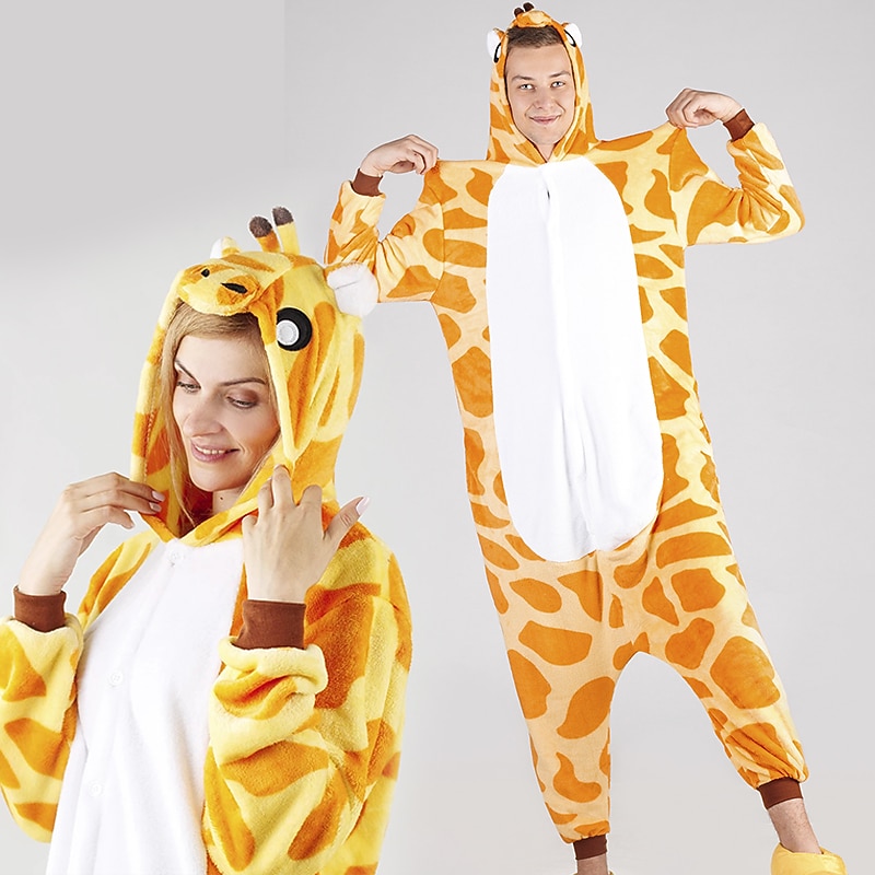 Adults' Patchwork Group Costume Onesie Costume Carnival Costume Giraffe Onesie Pajamas Kigurumi Pajamas Pajamas Funny Costume For Men and Women Christmas Carnival New Year Cartoon
