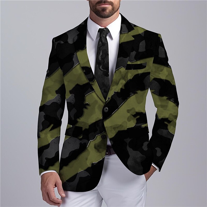 Men's Graffiti Long Sleeve Turndown Business Work Wear to work Going out Buttons Print Multi Pocket4