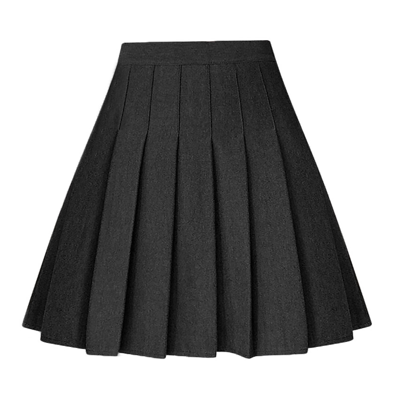 Women's A Line Above Knee High Waist Skirts Pleated Solid Colored Homecoming Casual Daily Spring &  Fall Fashion Apricot Black Brown Grey4