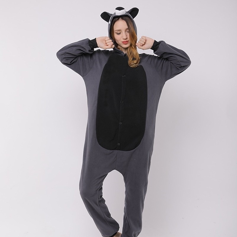 Adults' Animal Nightwear Onesie Costume Carnival Costume Raccoon Onesie Pajamas Kigurumi Pajamas Funny Costume For Men and Women Christmas Carnival Cartoon4