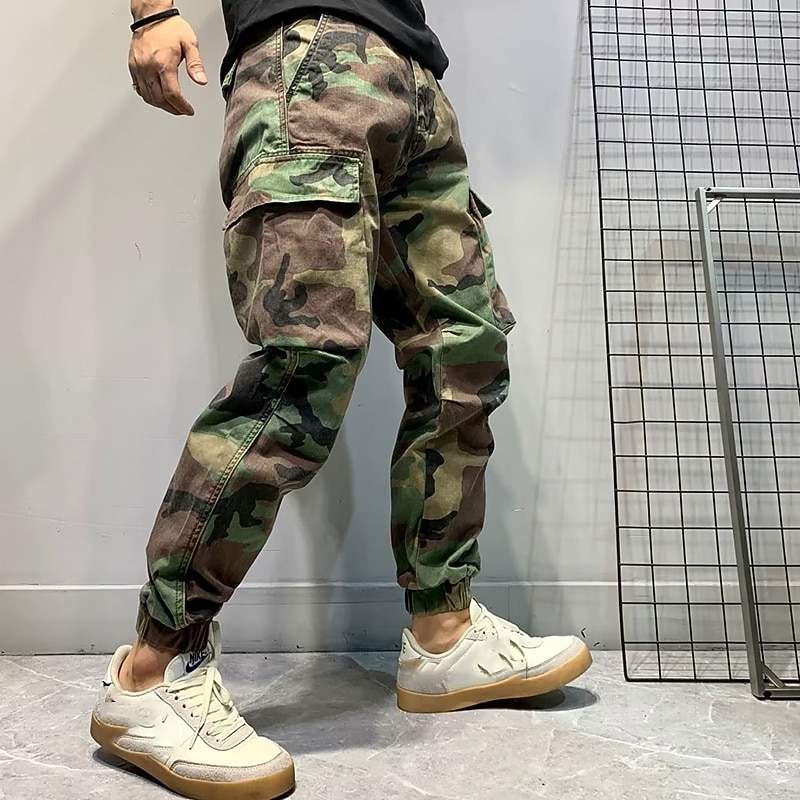Men's Cargo Pants Cargo Trousers Camo Pants Pocket Camouflage Comfort Breathable Outdoor Daily Going out Fashion Casual Army Green Green4