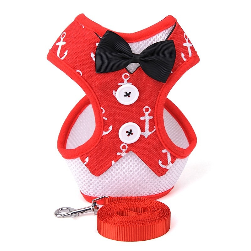 Pet Products Fashion Pet Chest Back Evening Dress Traction Rope Bow Tank Top3