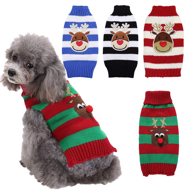dog ugly sweater Pet Dog Clothes Autumn and Winter Bears Teddy Large Dog Labrador Gold Christmas Dog Sweater