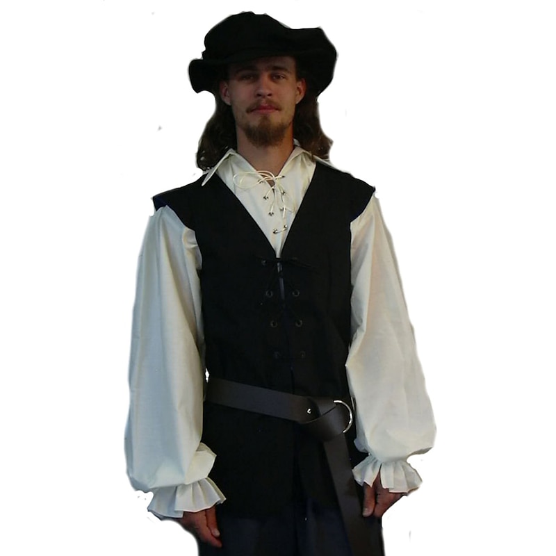 Punk & Gothic Medieval 17th Century Masquerade Vest Prince Pirate Knight Ritter Fancy Dress Men's Celtic Pirate LARP Adults' Vest2