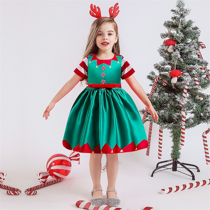 Santa Claus Mrs.Claus Christmas Dress Fancy Christmas Dress Girls' Christmas Kid's Christmas New Year Christmas Eve Christmas Party New Year Eve Dress2