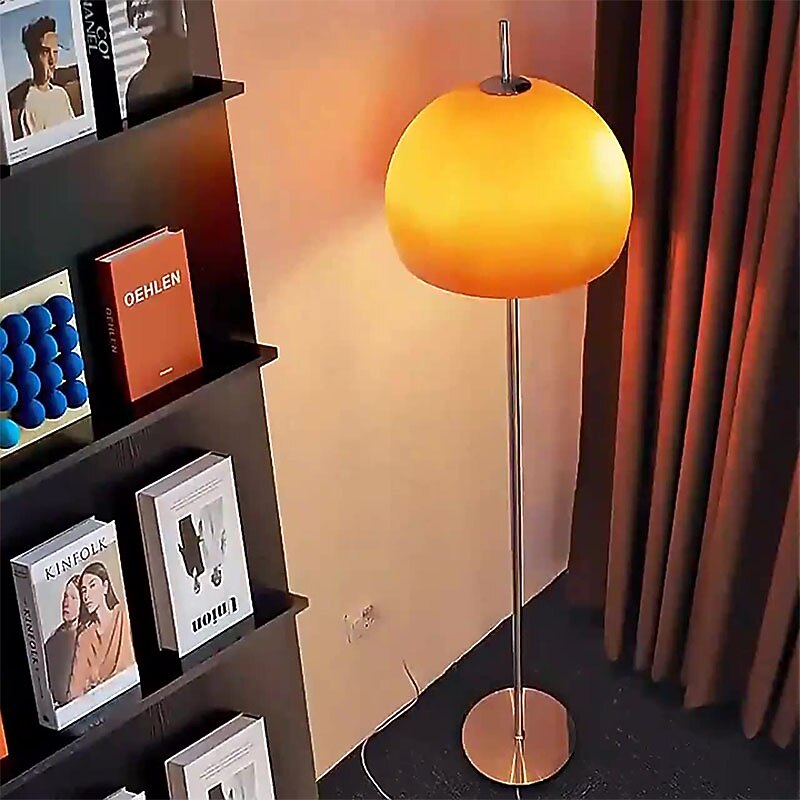 Soft Light Mushroom-shaped Floor Lamp,Medieval Creative Standing Lamp Glass Lampshade Living Room Bedroom Vertical Lamp Adornment Decorations 85-265V