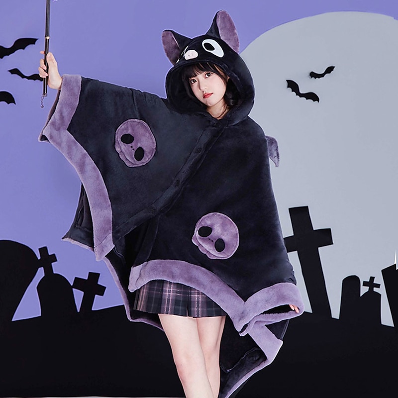 Adults' Animal Cape Hooded Cloak Bat Animal Onesie Pajamas Kigurumi Pajamas Cosplay For Men and Women Masquerade Cartoon