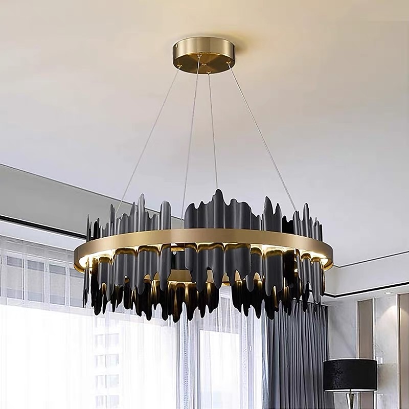 Chandelier Luxury 60cm Circle Design Chandelier  for Kitchen Island Living Room Dining Room Bedroom Lights 110-240V4