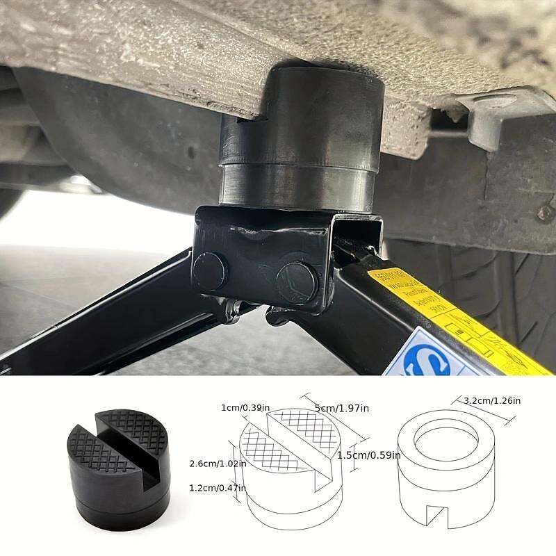 1pc Multi-Purpose Durable Rubber Jack Pad for Enhanced Car Stability, Safety & Paintwork Protection - Easy to Use2