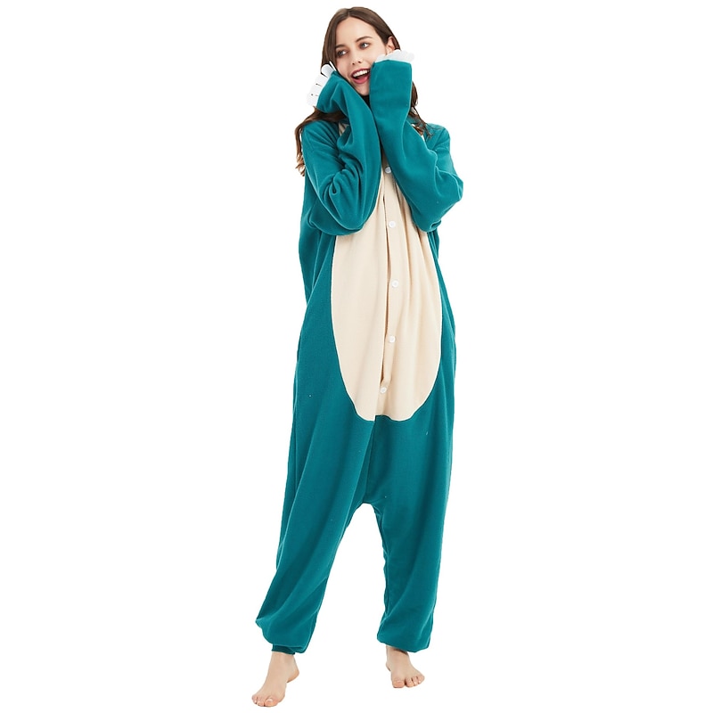 Adults' Animal Nightwear Onesie Costume Carnival Costume Cartoon Snorlax Onesie Pajamas Kigurumi Pajamas Funny Costume For Men and Women Christmas Carnival Cartoon4