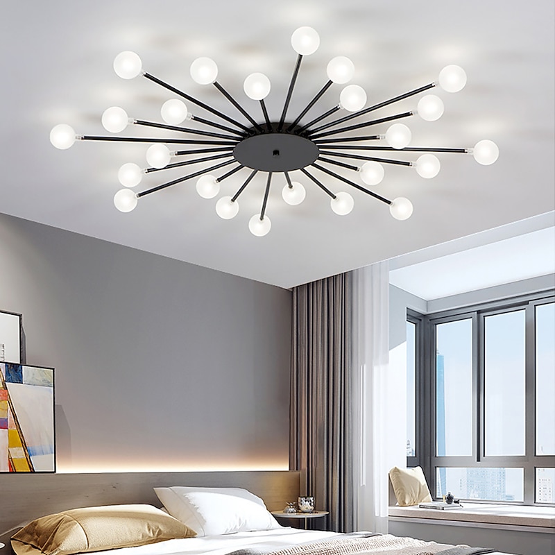 Modern Semi-recessed Ceiling Lamps 18 Head 24 Head 36 Head Ceiling Lamps Glass Globe G4 Base LED Chandelier Suitable for Kitchen Living Room Dining Room Bedroom Corridor AC110 AC220V3