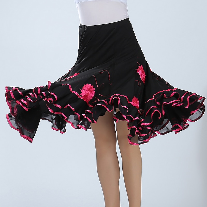 Activewear Skirts Printing Ruffle Splicing Women's Performance Training High Spandex