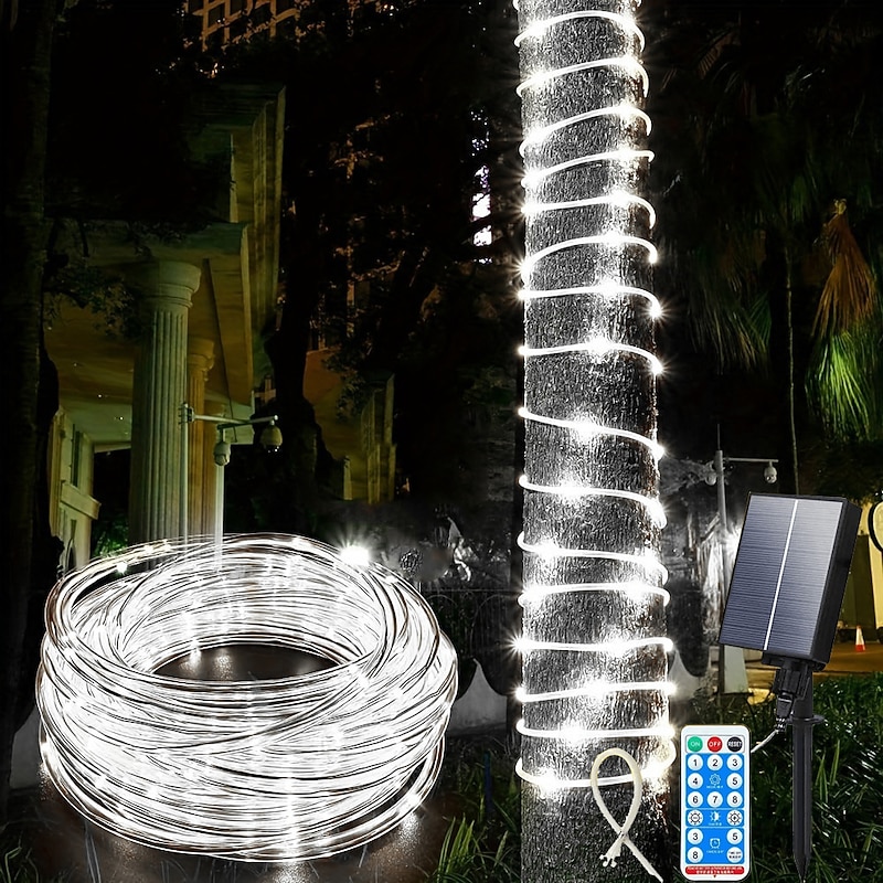 Solar LED Rope Light Outdoor Waterproof with Remote Control, 50M-500Led/100M-1000Led String Light, 8 Modes Extra Long Fairy Lights with Timer  Suitable for Outdoor Camping Garden Terrace, Courtyard3