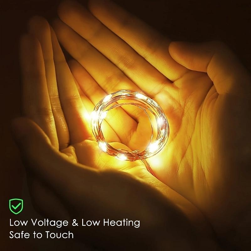 1 Pc 1M-10Led String Lights - Battery Operated Waterproof Starry Firefly Lights - Perfect for Home Decor & Weddings!4