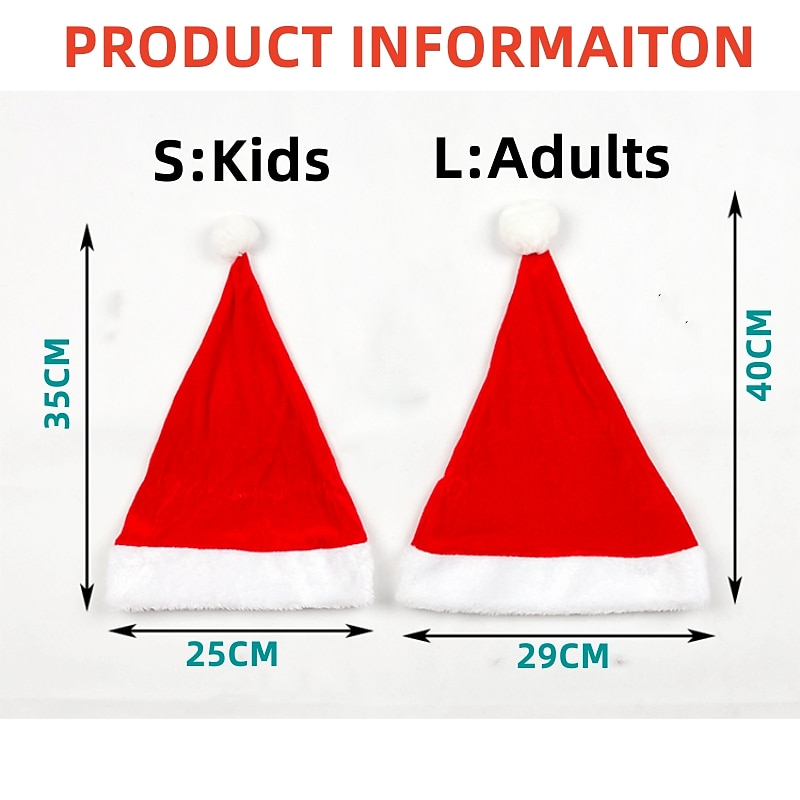 Adults Kids Christmas Hats Non-woven Fabric Santa Claus Xmas Hats Cap Merry Christmas New Year Party Festival Decoration Gifts2