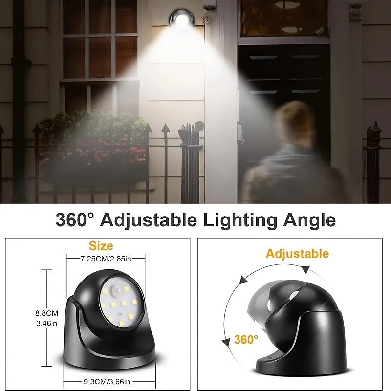 LED Motion Sensor Light , Battery Powered Motion Sensor Lights Wireless 9 LED Motion Spotlight Indoor And Outdoor, Garden Motion Sensor Security LED Light Lamp2