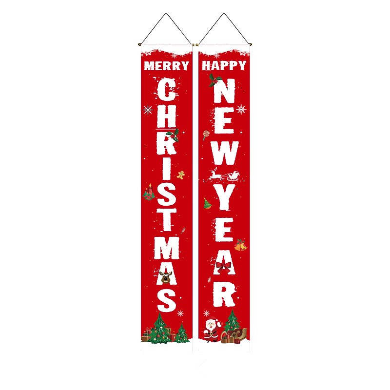 Merry Christmas Door Banner Porch Sign Decoration Modern Farmhouse Decor Christmas Door Banners Christmas Welcome Banner Front Door Oxford Cloth Merry Christmas4