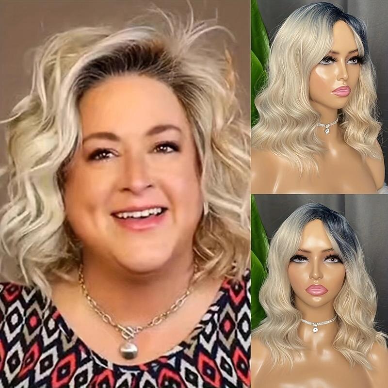 Loose Wave Wig Mixed Brown Natural Curly Synthetic Heat Resistant Weave Full Wigs For Women3