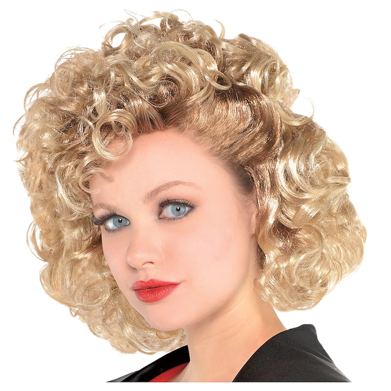Greaser Wig Carnival Costume Accessory for Women Grease One Size Blonde Halloween Wigs