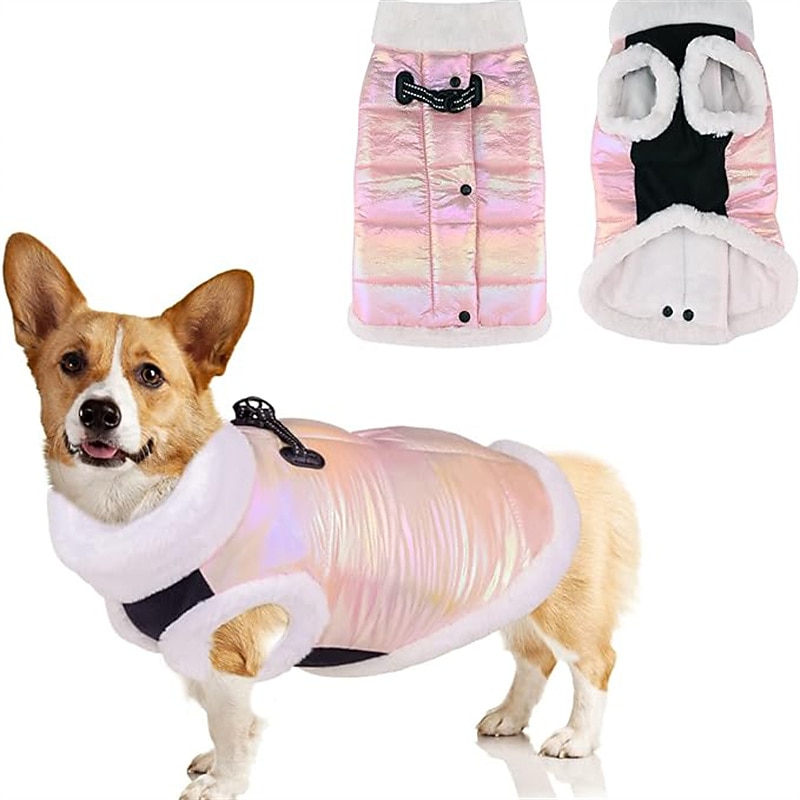 Dog Cat Coat Jacket Vest Fashion Party Winter Reflective Waterproof Warm Breathable Soft Christmas Halloween Outdoor Casual Daily Dog Clothing for Bichon Frise Pomeranian Baby Pet Papillon Small