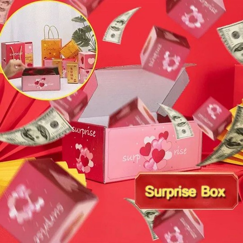 Surprise Gift Box Explosion - 2025 Newly Valentine's Day Surprise Gift Boxes Stocking Fillers,Gift Box Explosion for Money and Birthday, Pop-Up Explosion Gift Box
