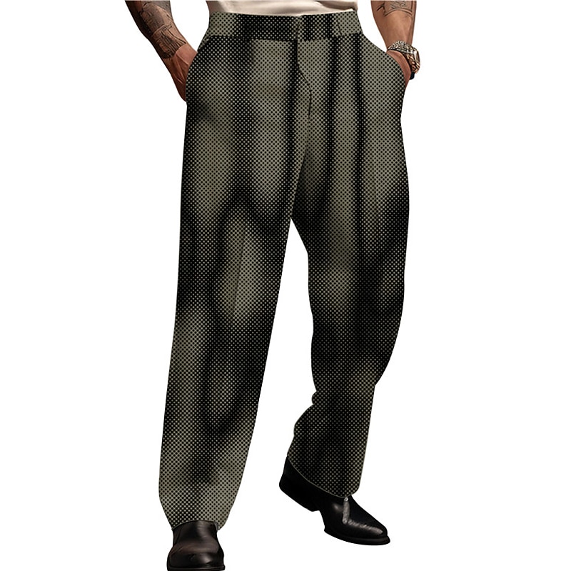 Optical Illusion Gradient Ramp Business Abstract Men's 3D Print Dress Pants Pants Trousers Outdoor Street Wear to work Polyester Black Red Blue S M L High Elasticity Pants3