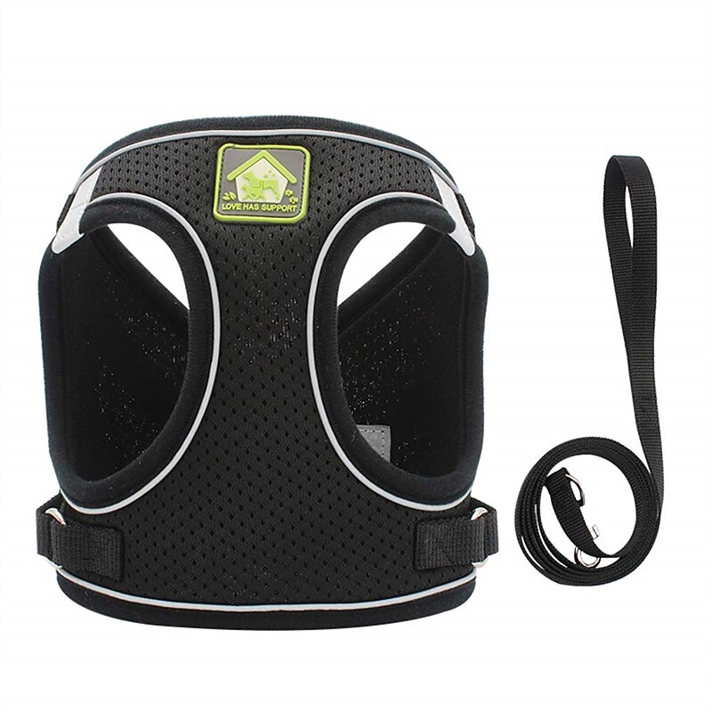 Dog Harness and Leash Set No Pull Soft Mesh Reflective Escape Proof Small Dog Cat Vest Adjustable Pet Outdoor Harnesses for Puppy Kitten Rabbit4