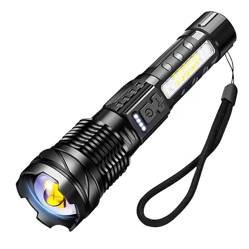 LED Rechargeable Zoom Tactical Flashlights Powerful Portable & Durable LED Light for Outdoor Hiking Camping2
