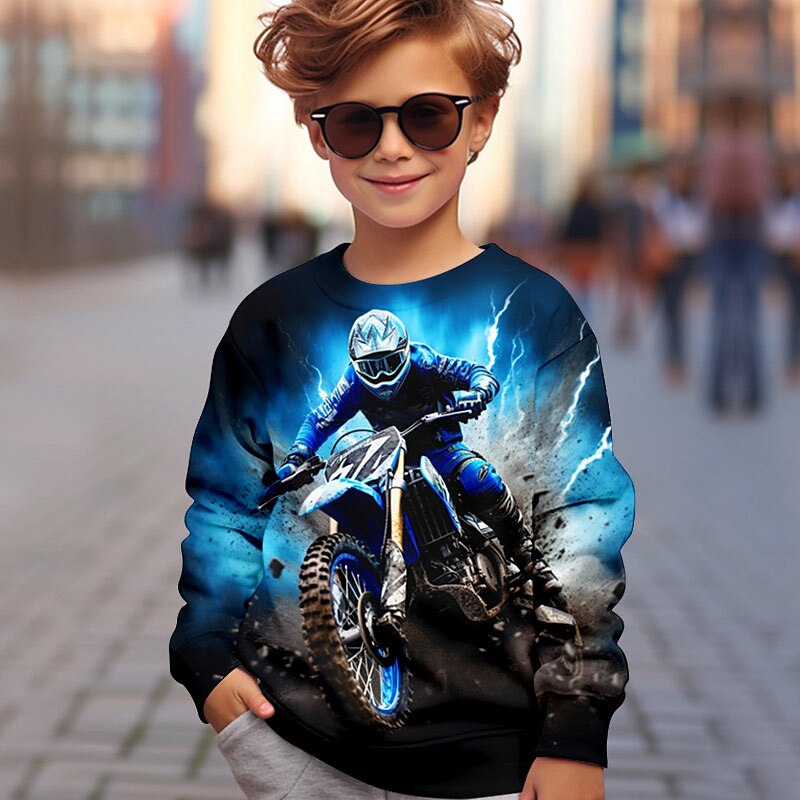 Boys 3D Graphic Sweatshirt Pullover Long Sleeve 3D Print Fall Winter Fashion Streetwear Cool Kids 3-12 Years Crew Neck Outdoor Casual Daily Regular Fit2
