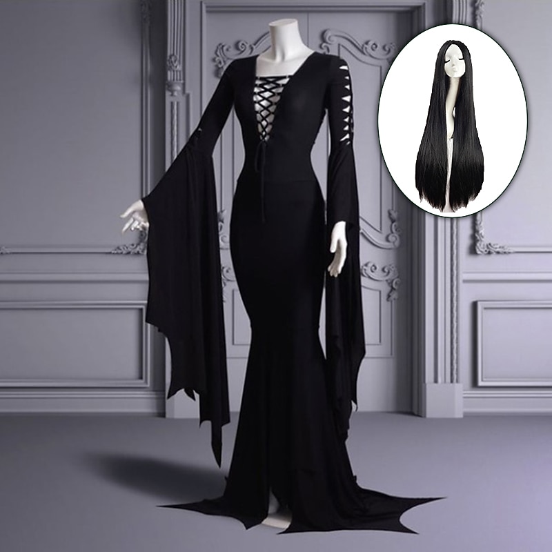 Punk & Gothic Medieval Street Style Maxi Dress Masquerade Outlander Plus Size Fancy Dress Women's Fantasy Steampunk Halloween Carnival Masquerade Party / Evening Adults Dress