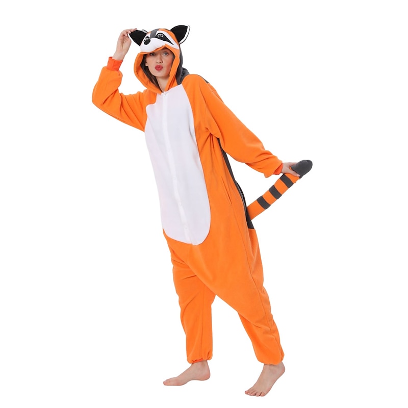 Adults' Animal Nightwear Onesie Costume Carnival Costume Raccoon Onesie Pajamas Kigurumi Pajamas Funny Costume For Men and Women Christmas Carnival Cartoon3