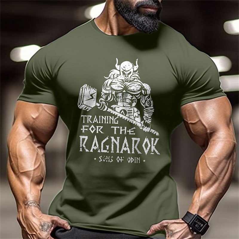 Men's Short Sleeve Training For The Ragnarok Graphic T-Shirt, Sons Of Odin Viking Gym Fitness3