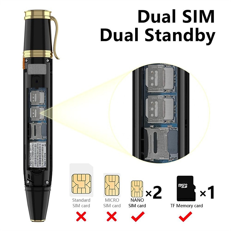 K07 Plus Mini Mobile Phone Pen Dual Sim Camera Fan Bluetooth Dialer Radio Recorder Magic Voice Cellphone Long Standby Time2