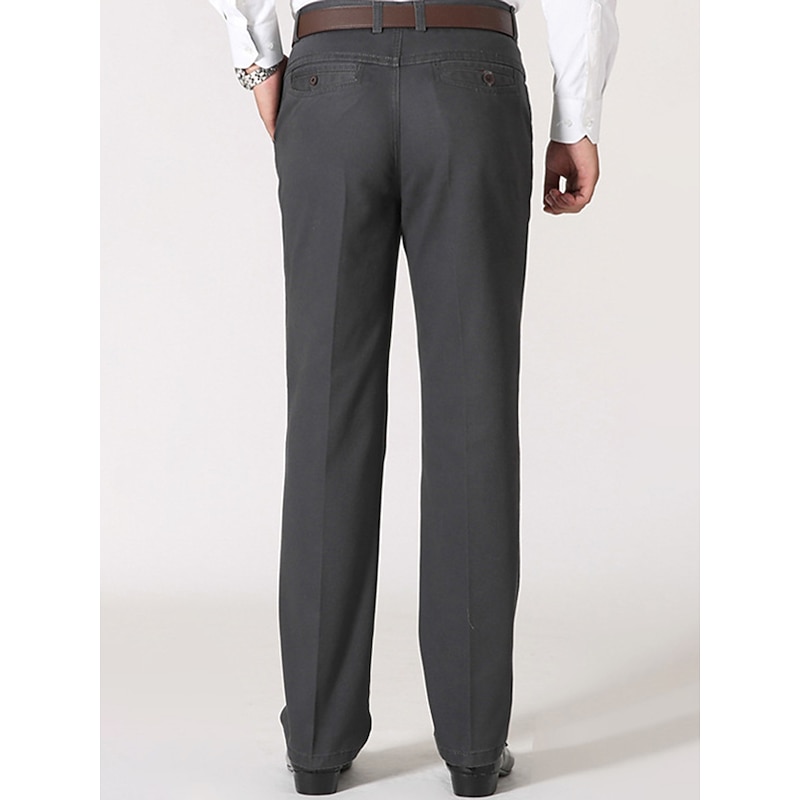 Men's Trousers Chinos Chino Pants Pocket Straight Leg Plain Comfort Breathable Outdoor Daily Going out Fashion Casual Black Army Green2