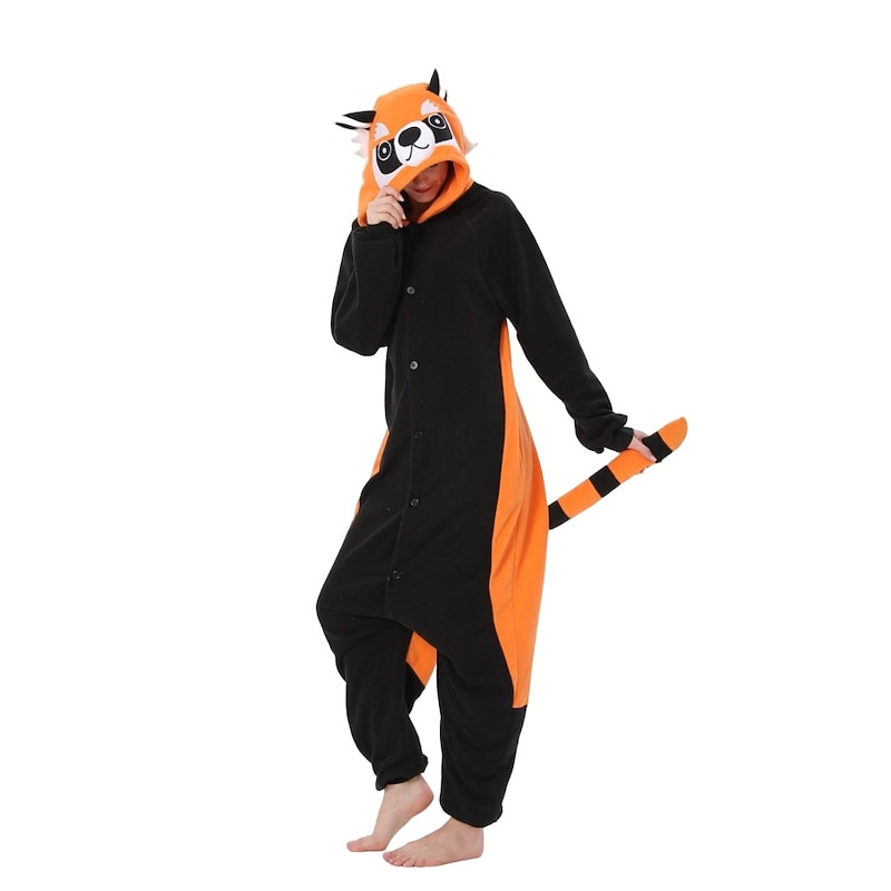 Adults' Animal Nightwear Onesie Costume Carnival Costume Raccoon Onesie Pajamas Kigurumi Pajamas Funny Costume For Men and Women Christmas Carnival Cartoon