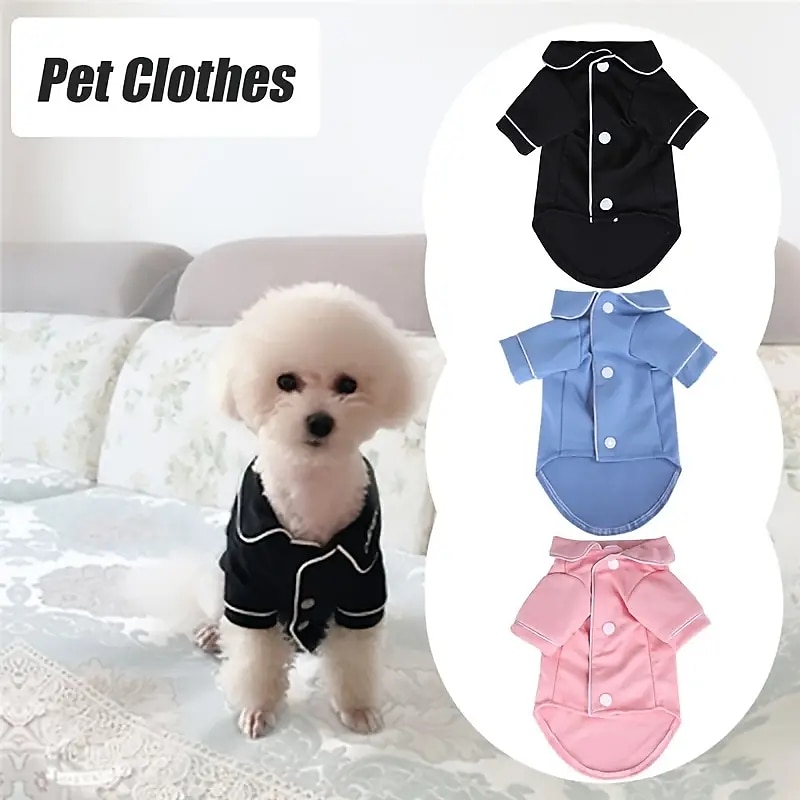 Dog Cat Pajamas Fashion Casual Breathable Soft Washable Comfortable Outdoor Casual Daily Dog Clothing for Bichon Frise Pomeranian Baby Pet Papillon Small